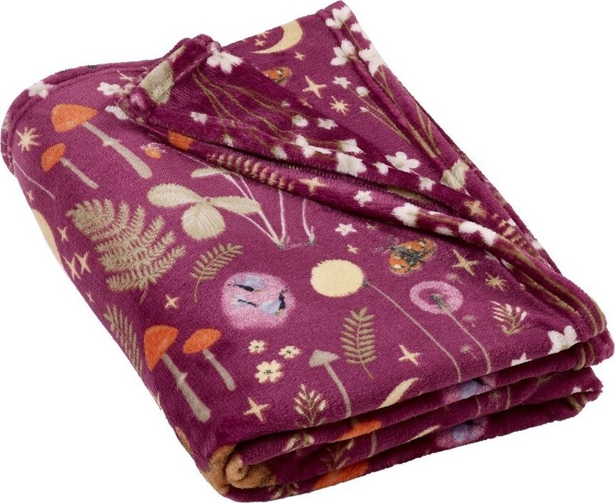 Fialová deka z mikroplyše 130x170 cm Enchanted Twilight Animals – Catherine Lansfield