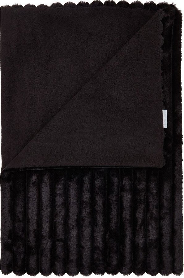 Černá deka z mikroplyše 130x170 cm Cosy Ribbed – Catherine Lansfield