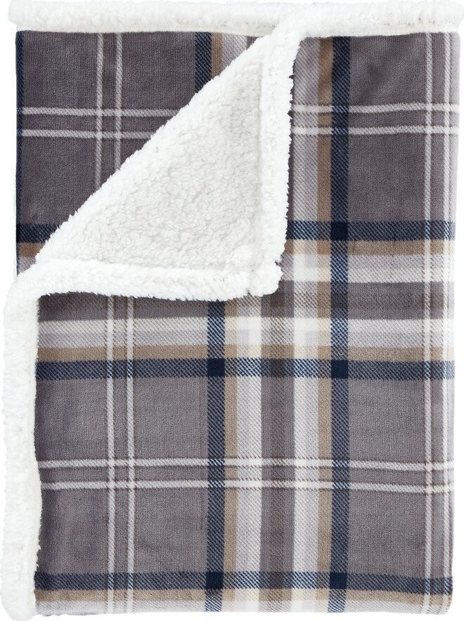 Šedá deka s beránkem 130x170 cm Kelso Check – Catherine Lansfield