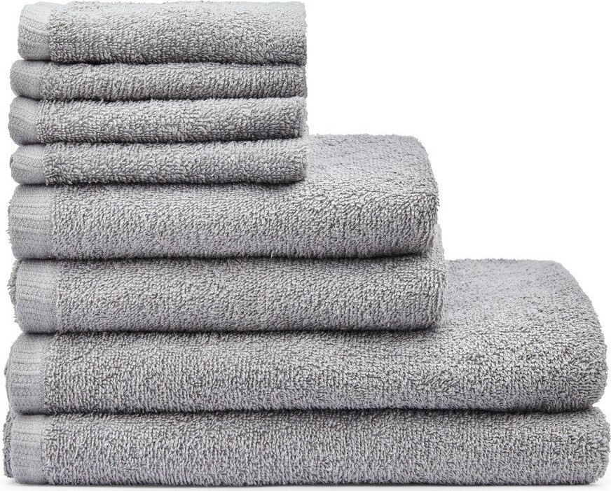 Šedé rychleschnoucí/froté bavlněné ručníky a osušky v sadě 8 ks Quick Dry – Catherine Lansfield