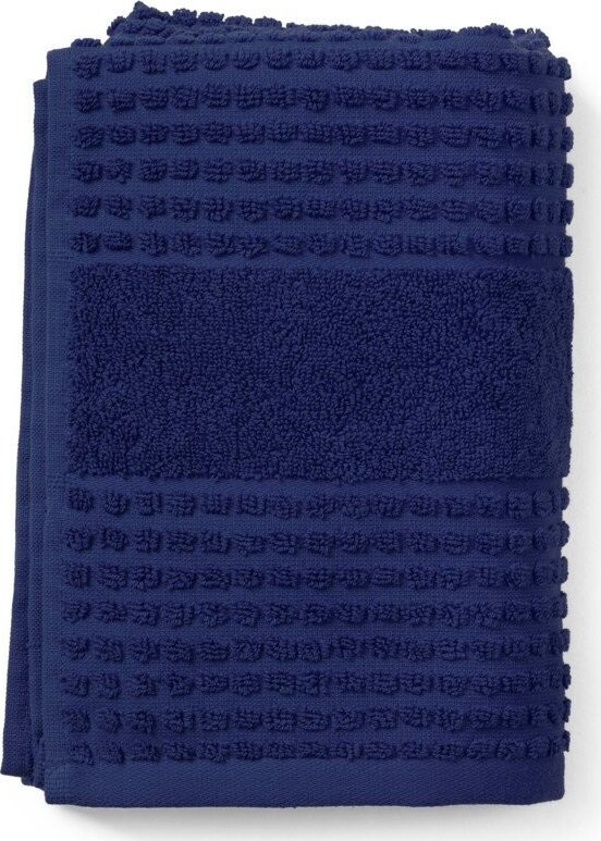 Tmavě modrý froté ručník z Bio bavlny 50x100 cm Check – JUNA