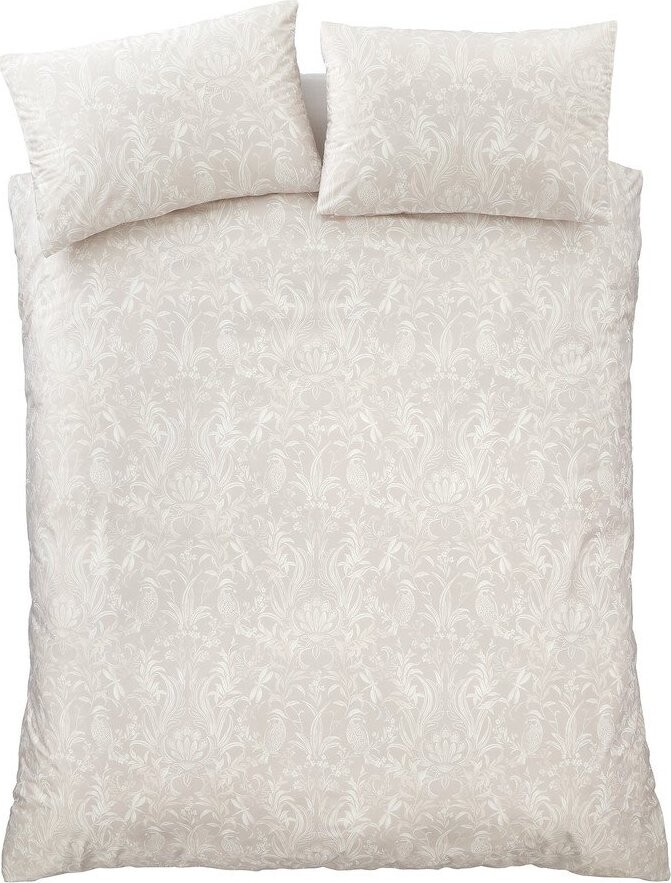 Béžové sametové povlečení na jednolůžko 135x200 cm Bridgerton Regal Birds – Catherine Lansfield