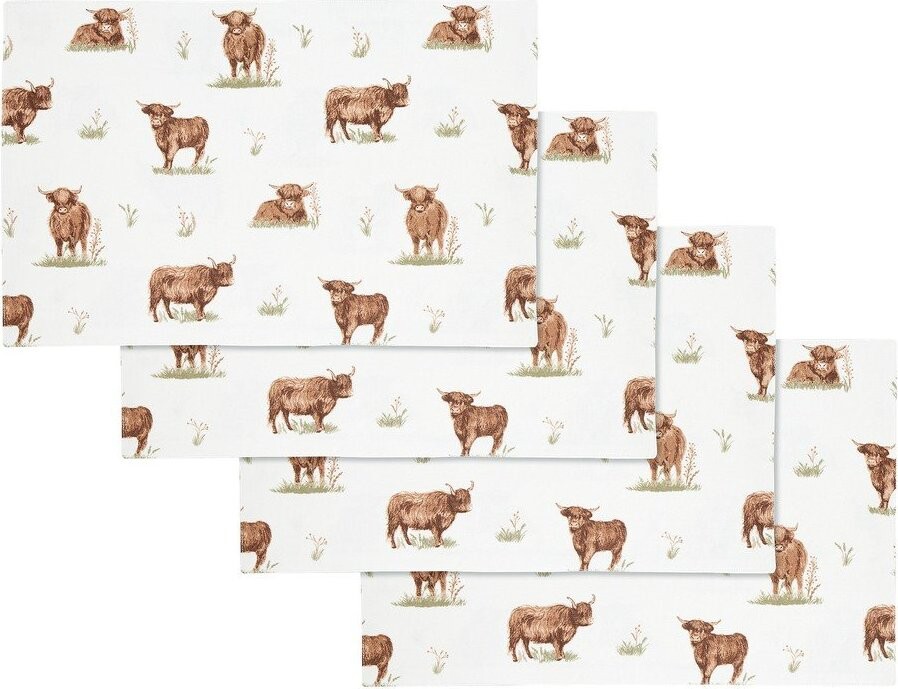 Bavlněná prostírání v sadě 4 ks 30x46 cm Angus Highland Cow – Catherine Lansfield