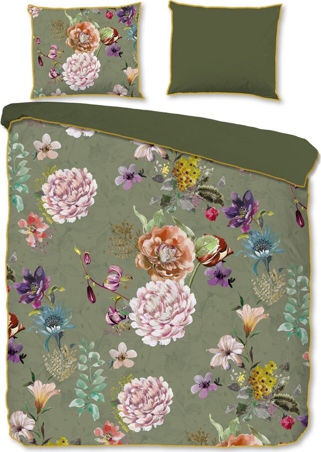 Khaki povlečení na dvoulůžko/prodloužené z bavlněného saténu 240x220 cm Parma – Descanso