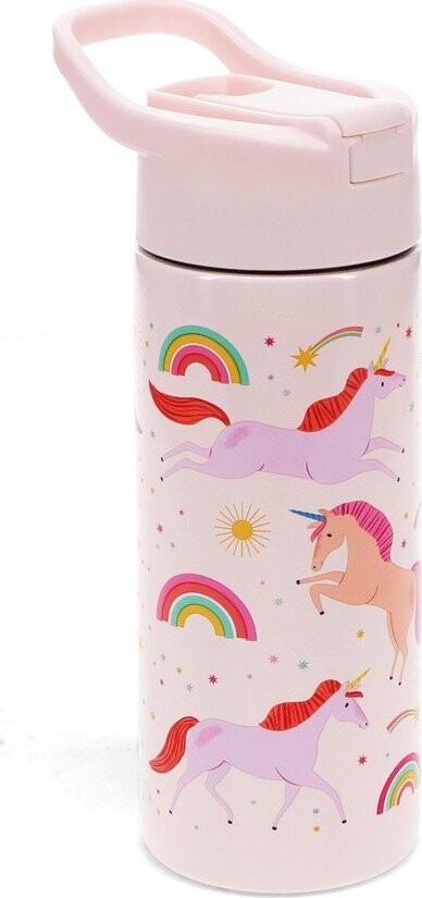 Světle růžová nerezová dětská lahev 500 ml Unicorn – Rex London