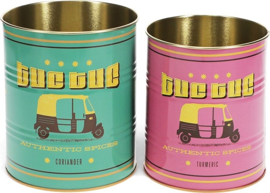 Dekorativní cínové úložné boxy v sadě 2 ks ø 11x13 cm Tuc-tuc – Rex London