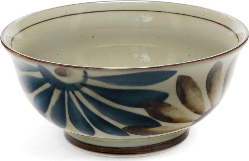 Modrá/béžová porcelánová ramen miska 1 l Flower – Rex London