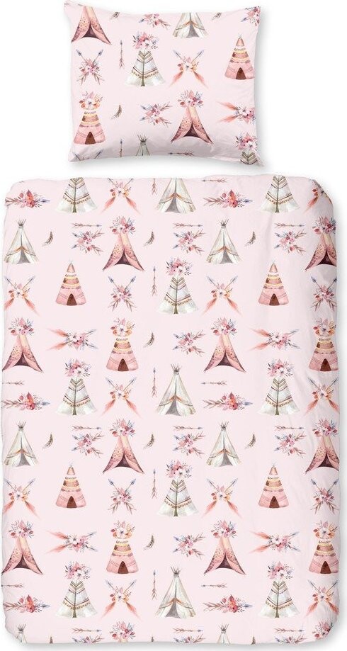 Růžové bavlněné dětské povlečení do postýlky 120x150 cm Boho – Good Morning
