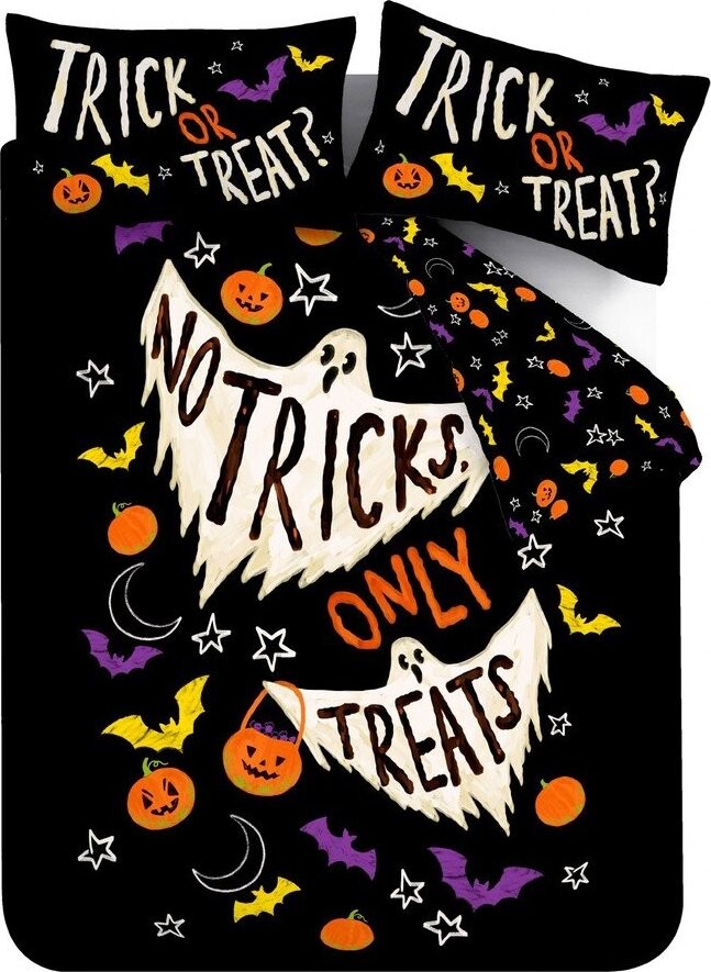 Černé povlečení na jednolůžko 135x200 cm Halloween Trick or Treat – Catherine Lansfield