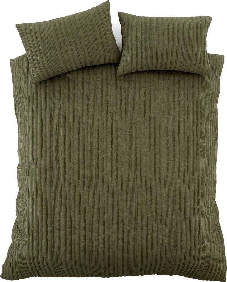 Khaki povlečení na dvoulůžko/prodloužené 230x220 cm Tamba Stripe – Pineapple Elephant