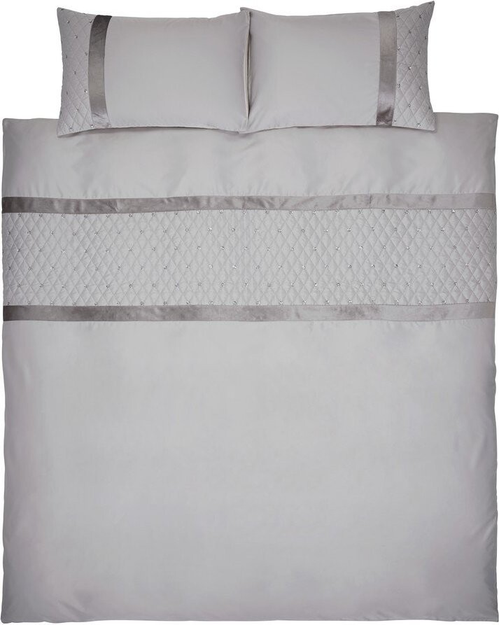 Šedé povlečení na dvoulůžko/prodloužené z mikrosaténu 230x220 cm Sequin Cluster – Catherine Lansfield