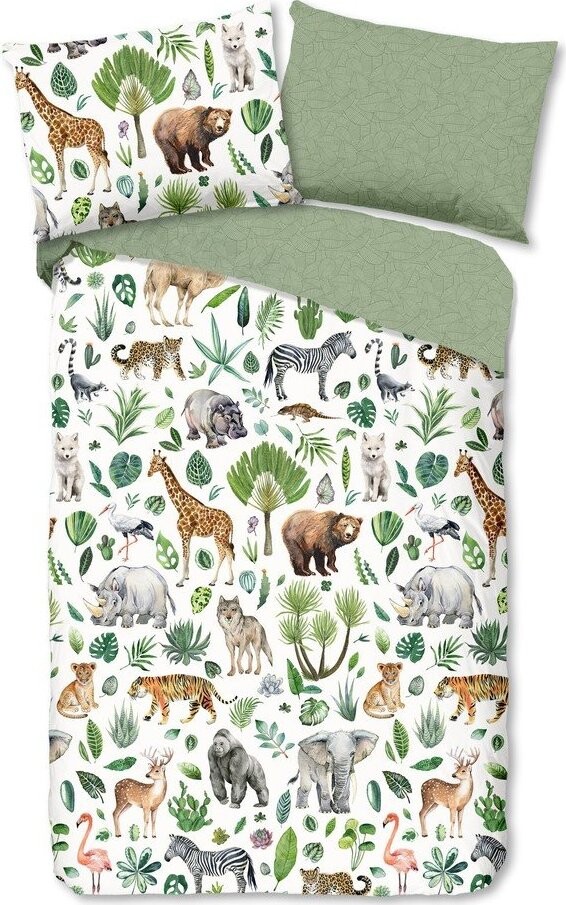 Zelené bavlněné dětské povlečení na jednolůžko 140x200 cm Samba – Good Morning