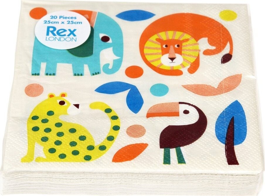 Ubrousky v sadě 20 ks 25x25 cm Wild Wonders – Rex London