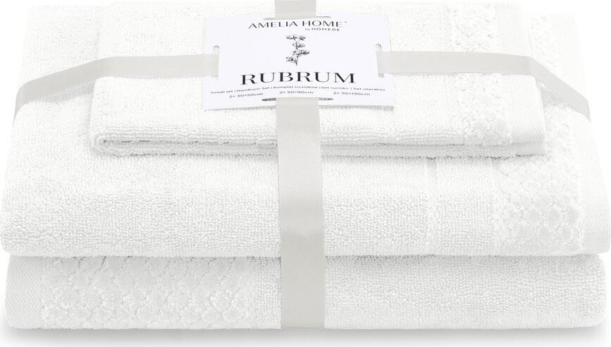 Bílé froté bavlněné ručníky a osušky v sadě 3 ks Rubrum – Restilo
