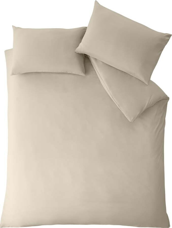 Béžové povlečení na dvoulůžko/prodloužené 230x220 cm So Soft Non-Iron – Catherine Lansfield