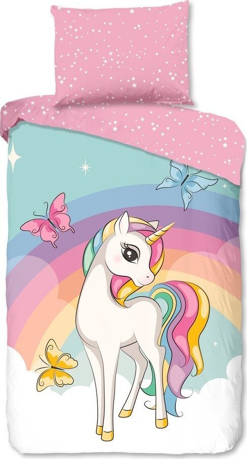 Růžové bavlněné dětské povlečení na jednolůžko 140x200 cm Dash – Good Morning