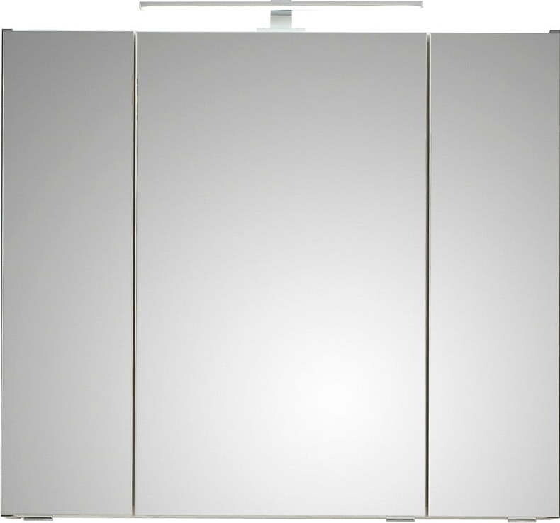 Šedá závěsná koupelnová skříňka se zrcadlem 80x70 cm Set 357 - Pelipal