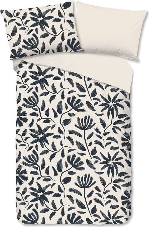 Černé/béžové bavlněné povlečení na jednolůžko 140x200 cm Emilia – Good Morning