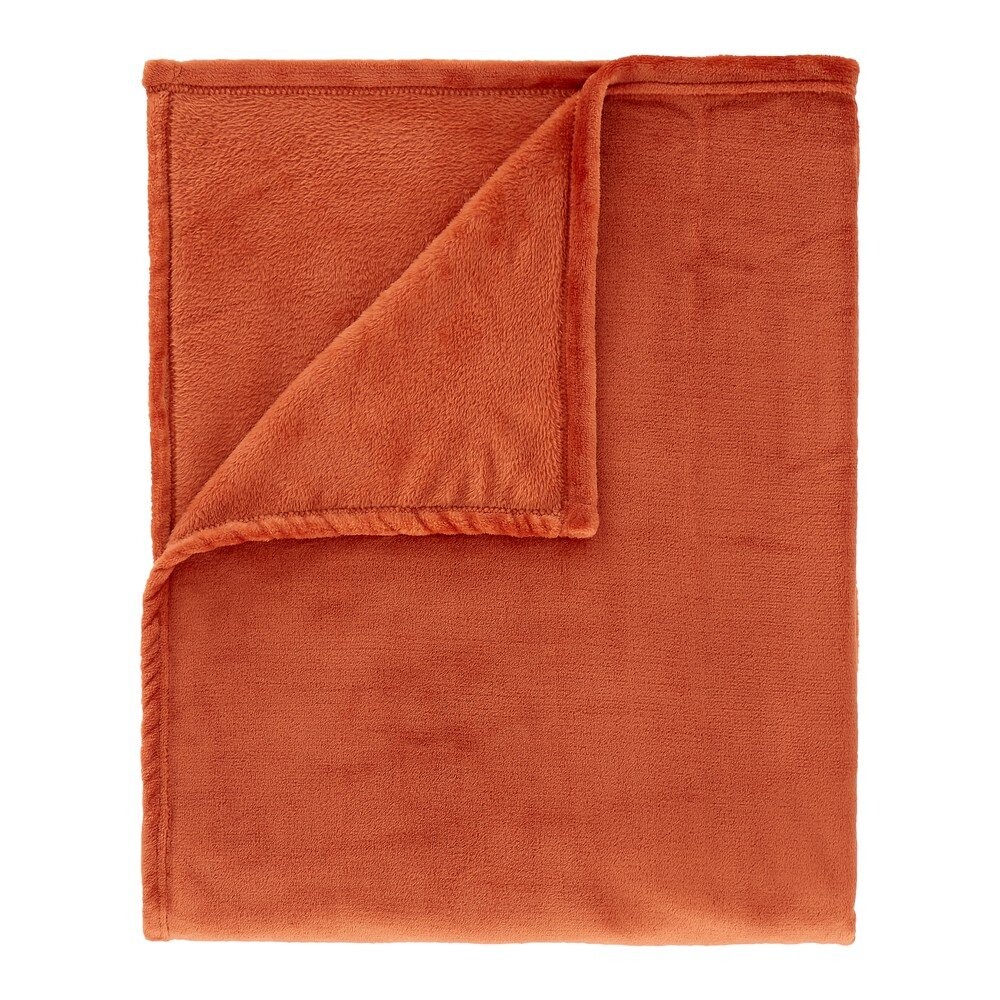 Oranžová deka z mikroplyše 130x170 cm Raschel Velvet – Catherine Lansfield