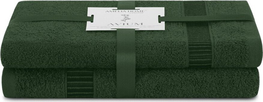 Tmavě zelené froté bavlněné ručníky a osušky v sadě 2 ks Avium – Restilo