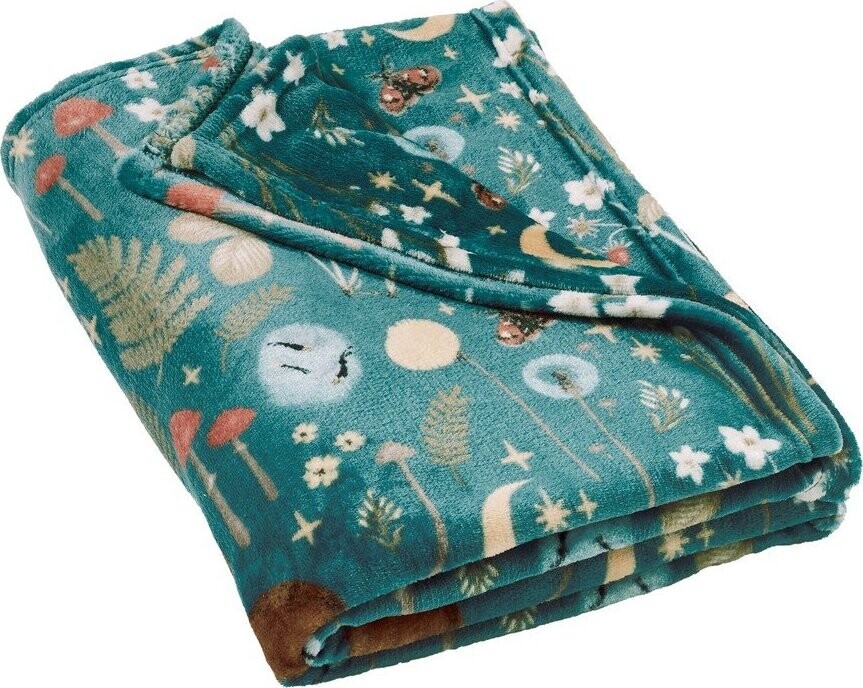Zelená deka z mikroplyše 130x170 cm Enchanted Twilight Animals – Catherine Lansfield