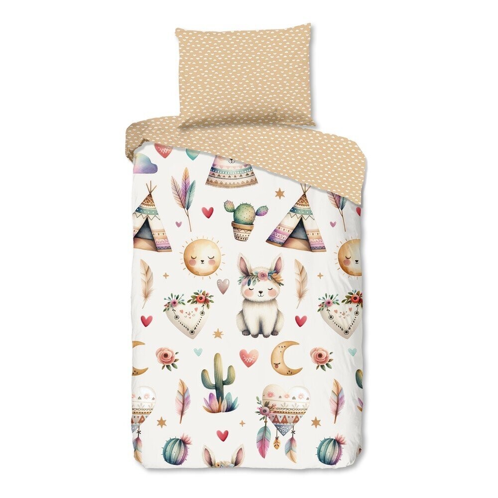 Béžové bavlněné dětské povlečení na jednolůžko 140x200 cm Luz – Good Morning