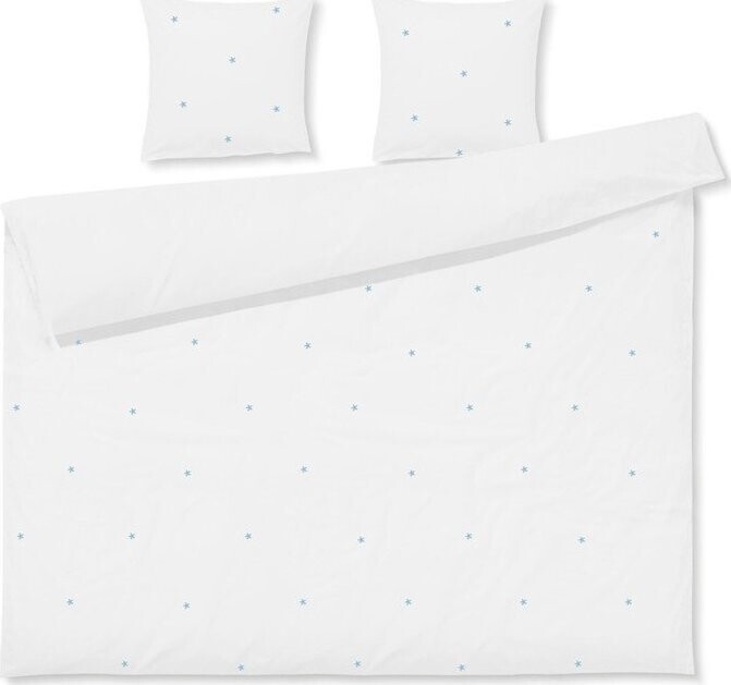 Bílé povlečení na dvoulůžko/prodloužené z bavlněného perkálu 200x220 cm Daisy – JUNA