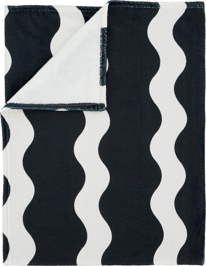 Černobílý přehoz z mikroplyše 200x240 cm Waves – Sassy B