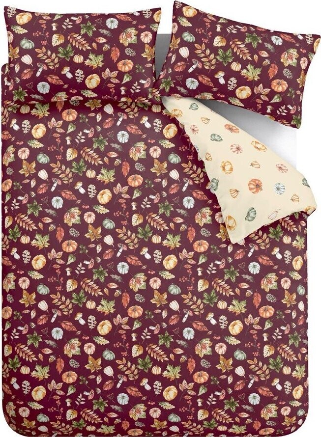 Fialové povlečení na dvoulůžko/prodloužené 230x220 cm Autumn Pumpkins – Catherine Lansfield