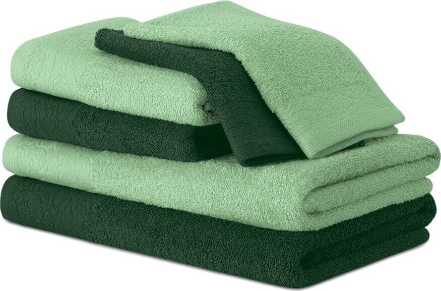 Zelené froté bavlněné ručníky a osušky v sadě 6 ks Flos – Restilo