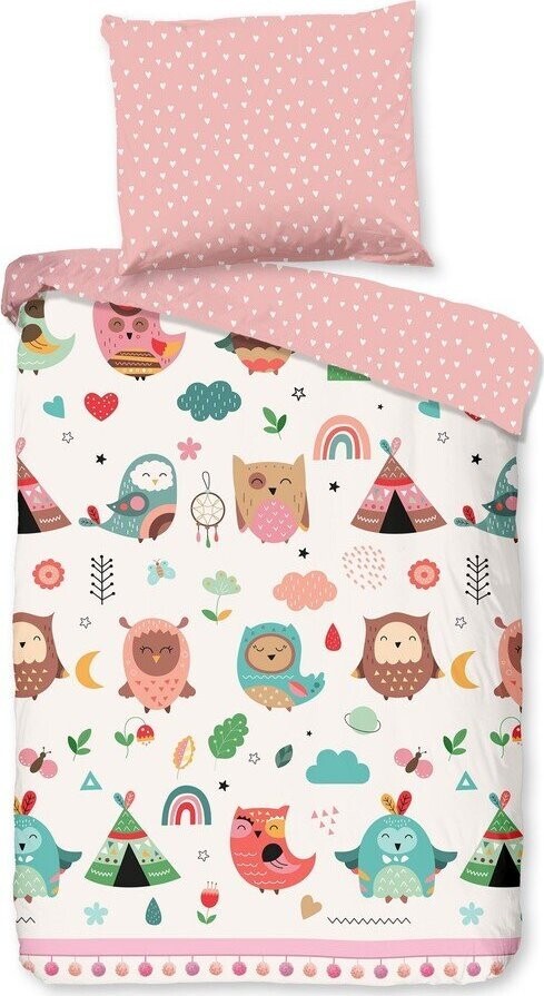 Růžové bavlněné dětské povlečení do postýlky 100x135 cm Wise – Good Morning