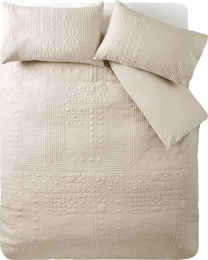 Béžové povlečení na dvoulůžko/prodloužené 230x220 cm Folkstone Geo – Catherine Lansfield