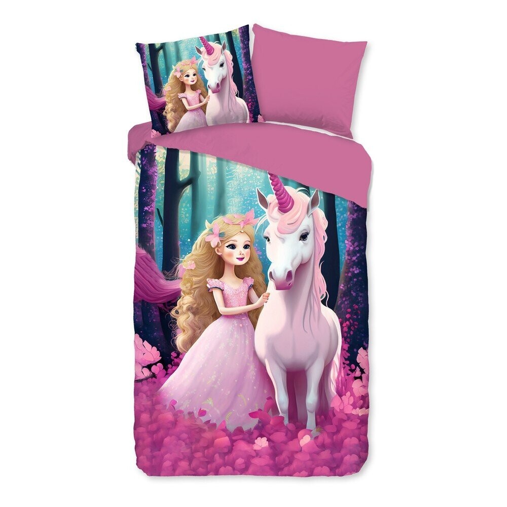 Růžové dětské povlečení na jednolůžko/prodloužené z mikrovlákna 140x220 cm Julia – Good Morning