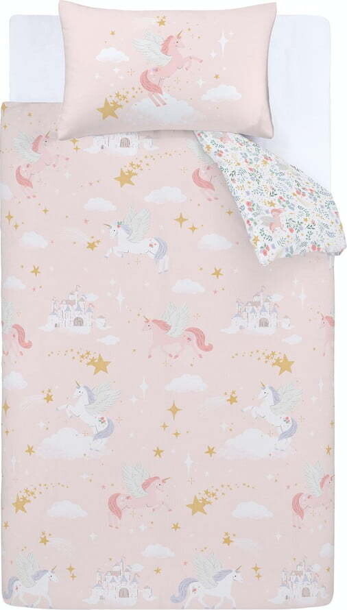 Růžové dětské povlečení na dvoulůžko 200x200 cm Fairytale Unicorn – Catherine Lansfield