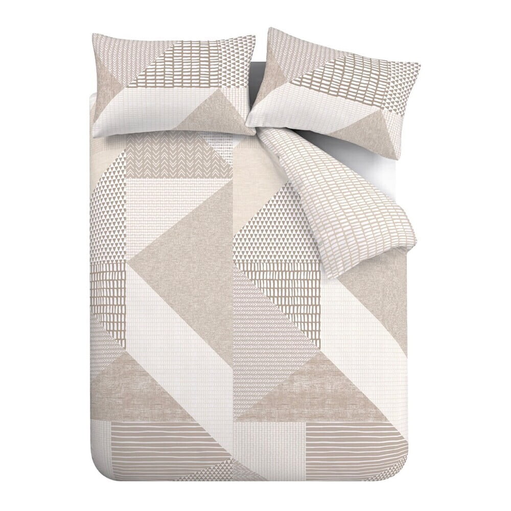 Béžové povlečení na dvoulůžko/prodloužené 230x220 cm Larsson Geo – Catherine Lansfield