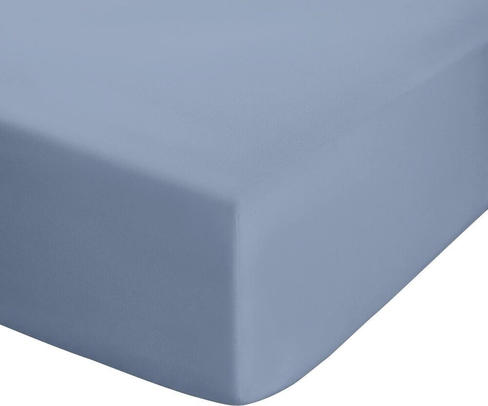 Modré napínací perkálové prostěradlo 90x190 cm Easy Iron Percale – Catherine Lansfield