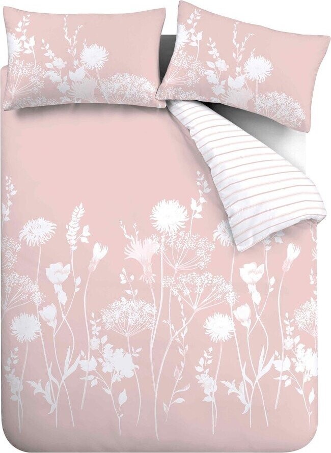 Bílé/růžové povlečení na dvoulůžko/prodloužené 230x220 cm Meadowsweet Floral – Catherine Lansfield