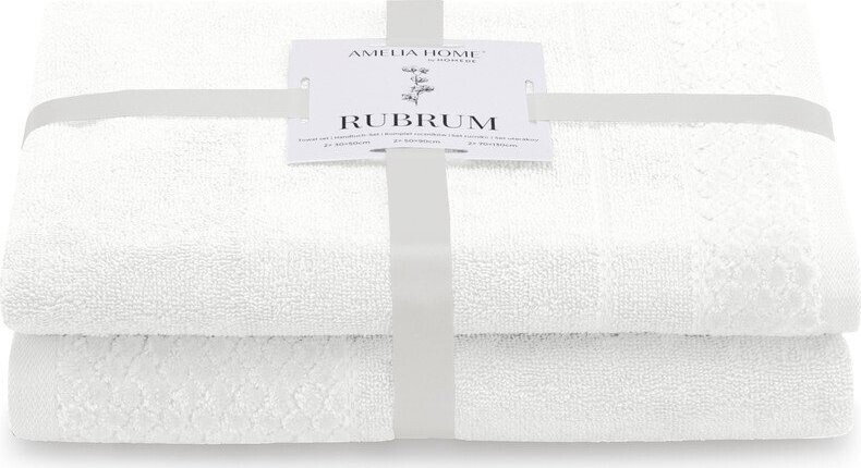Bílé froté bavlněné ručníky a osušky v sadě 2 ks Rubrum – Restilo