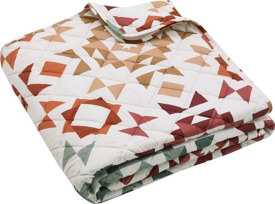 Béžový prošívaný přehoz 220x230 cm Autumn Patchwork Geo – Catherine Lansfield