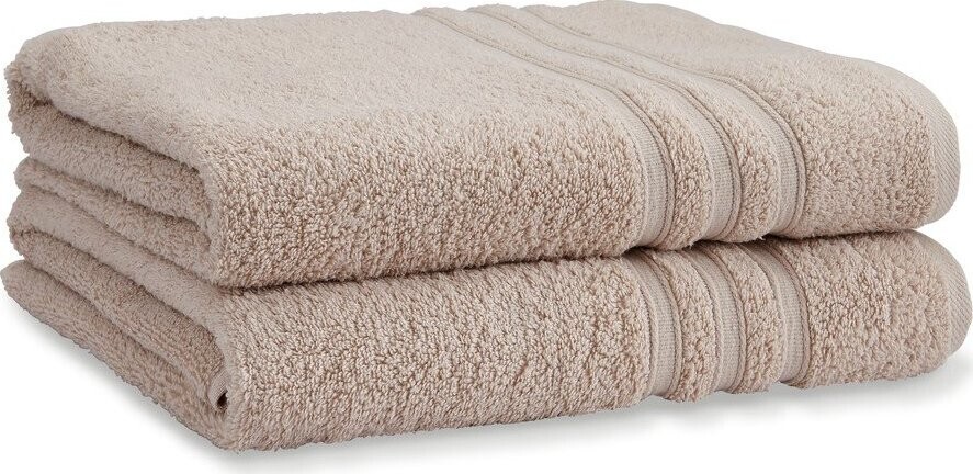 Béžové froté bavlněné osušky v sadě 2 ks 90x140 cm Zero Twist – Catherine Lansfield