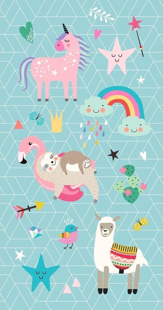 Modrá dětská sametová plážová osuška 75x150 cm Moody – Good Morning