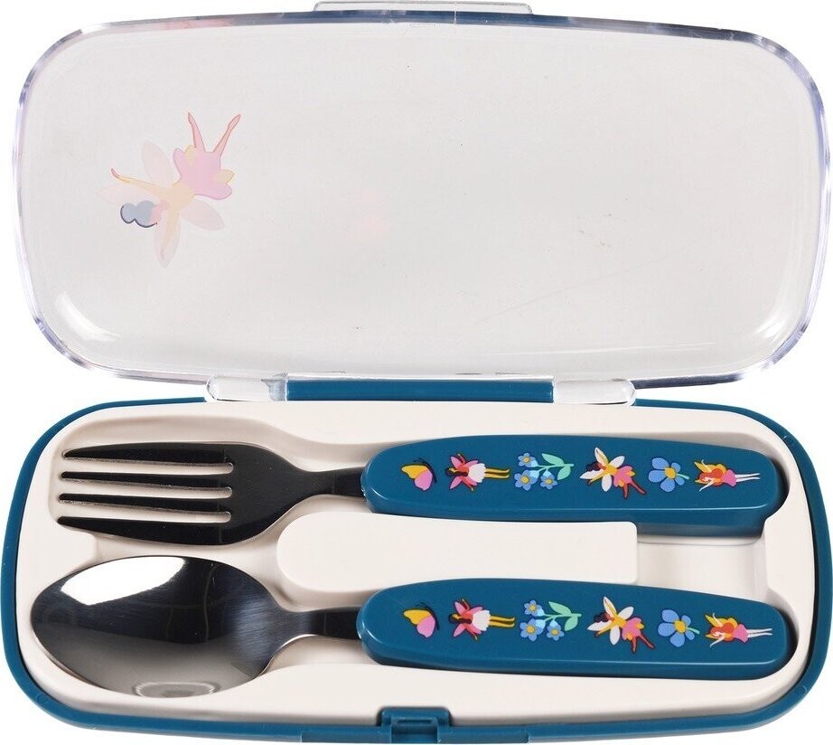 Modrý nerezový dětský příbor 2 ks Fairies in the Garden – Rex London