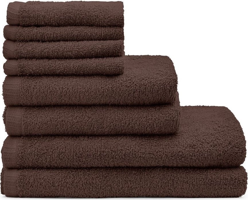 Hnědé rychleschnoucí/froté bavlněné ručníky a osušky v sadě 8 ks Quick Dry – Catherine Lansfield