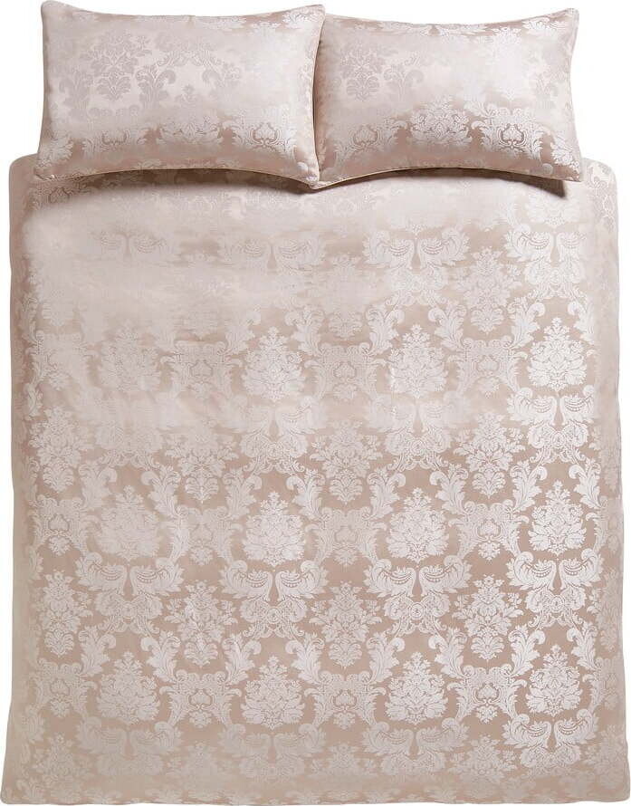 Béžové damaškové povlečení na dvoulůžko/prodloužené 230x220 cm Damask Jacquard – Catherine Lansfield