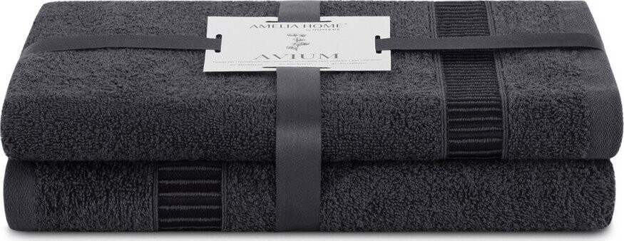 Tmavě šedé froté bavlněné ručníky a osušky v sadě 2 ks Avium – Restilo