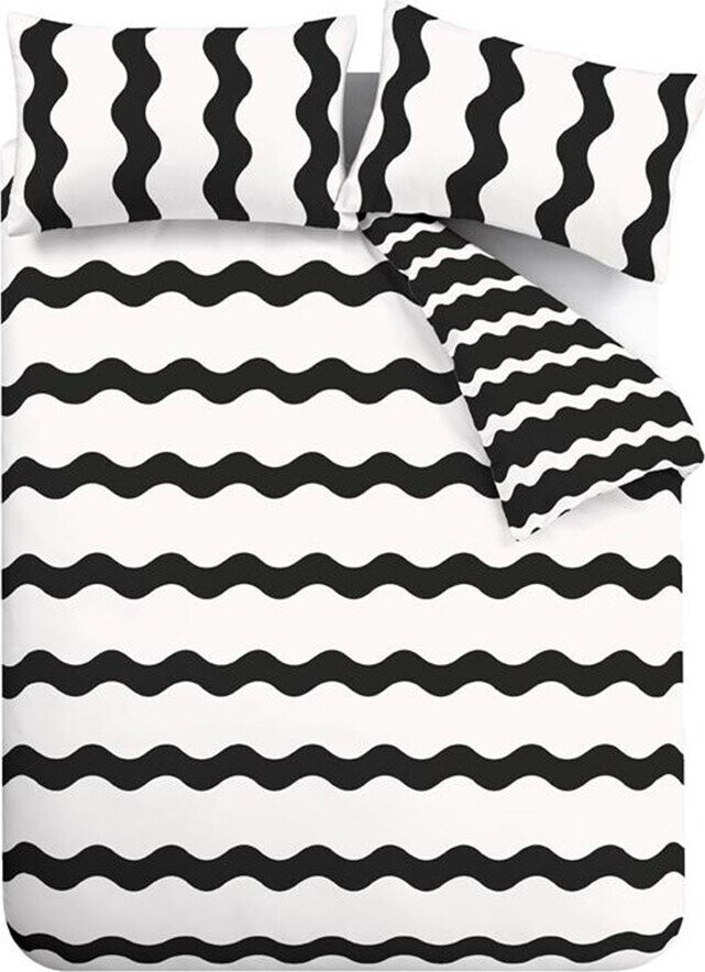 Černobílé povlečení na jednolůžko 135x200 cm Waves – Sassy B