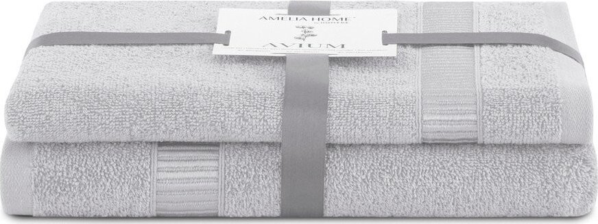 Světle šedé froté bavlněné ručníky a osušky v sadě 2 ks Avium – Restilo