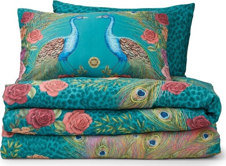 Zelenomodré povlečení na dvoulůžko z bavlněného saténu 200x200 cm Xanadu Peacock – Matthew Williamson