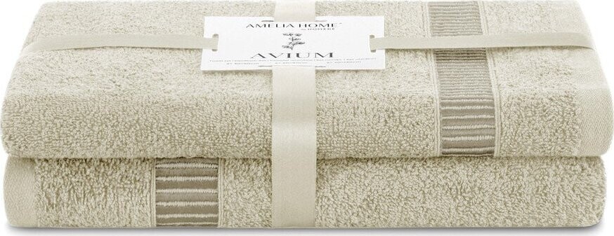 Béžové froté bavlněné ručníky a osušky v sadě 2 ks Avium – Restilo