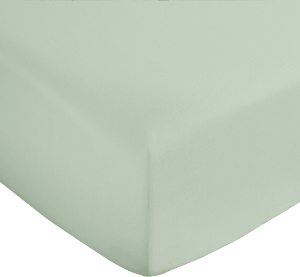Světle zelené napínací prostěradlo z bavlněného saténu 150x200 cm Cotton Sateen – Bianca